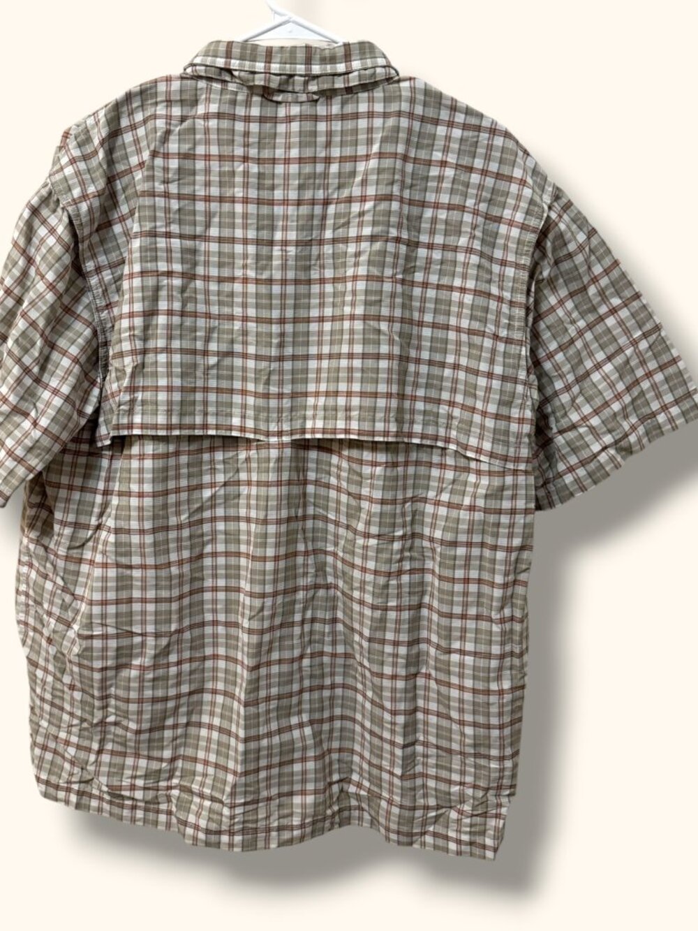 Natural Gear Shirt Mens L Short Sleeve Plaid Fishing Vent Back Breathable Nylon - Picture 2 of 12